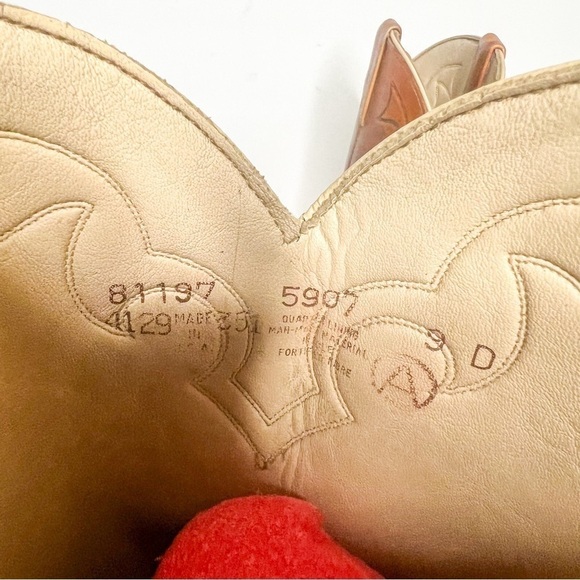 VTG Dingo Brown Leather Cowboy Western Boots Size 9 Men’s - Picture 5 of 6